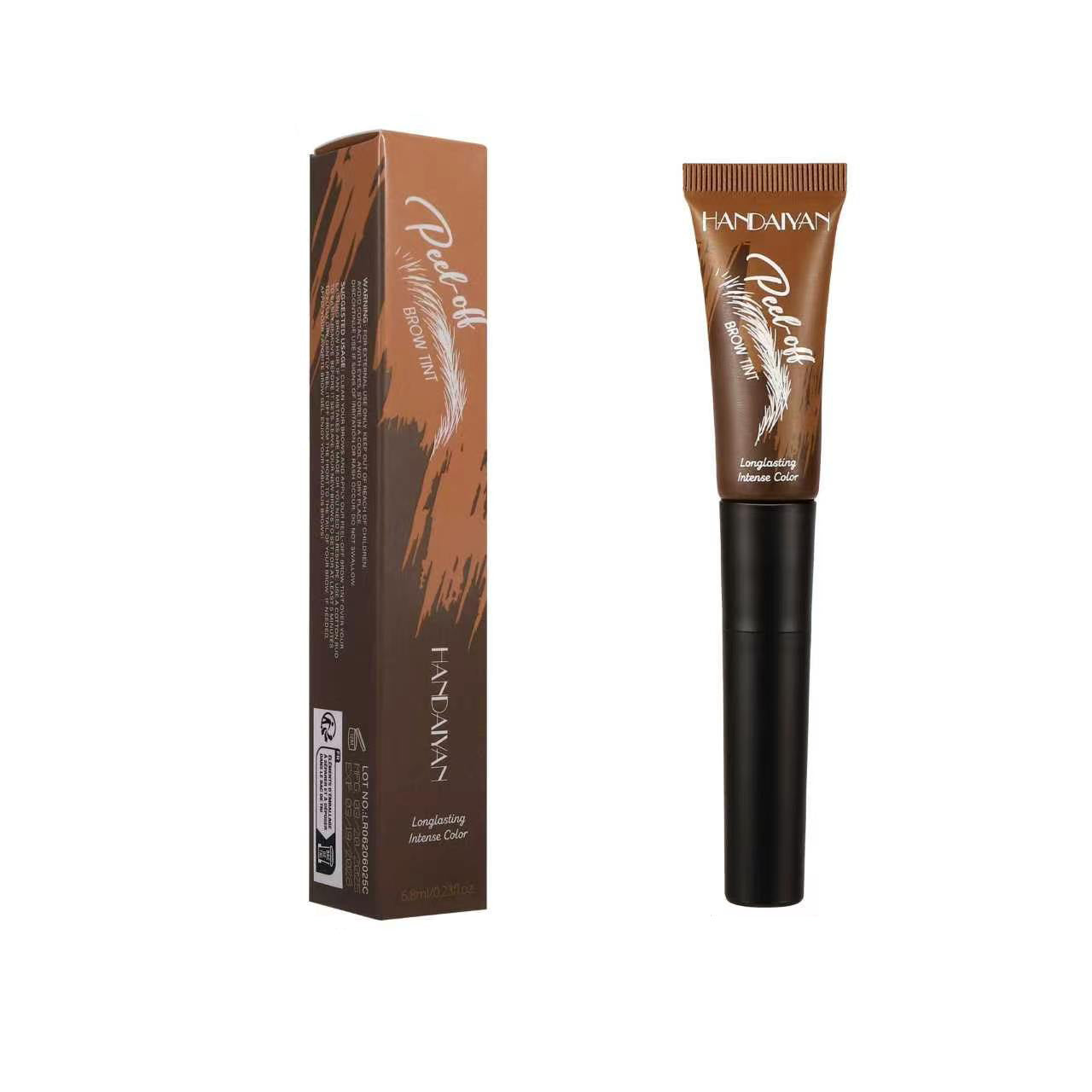 HANDAIYAN Peel-Off Eyebrow Tint – Waterproof, Smudge-Proof Brow Gel with Brush, Long-Lasting Color, Available in 5 Shades
