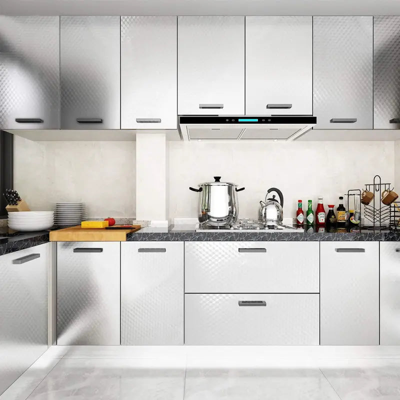 Peel & Stick Metallic Kitchen Cover for Countertops & Cabinets