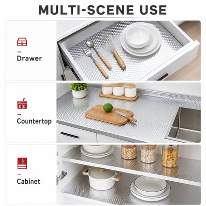 Peel & Stick Metallic Kitchen Cover for Countertops & Cabinets